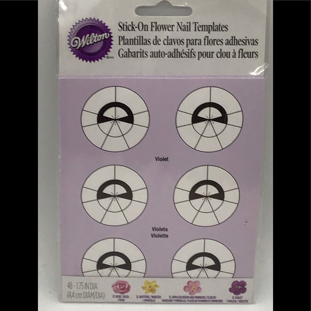 Wilton stick on flower nail templates.